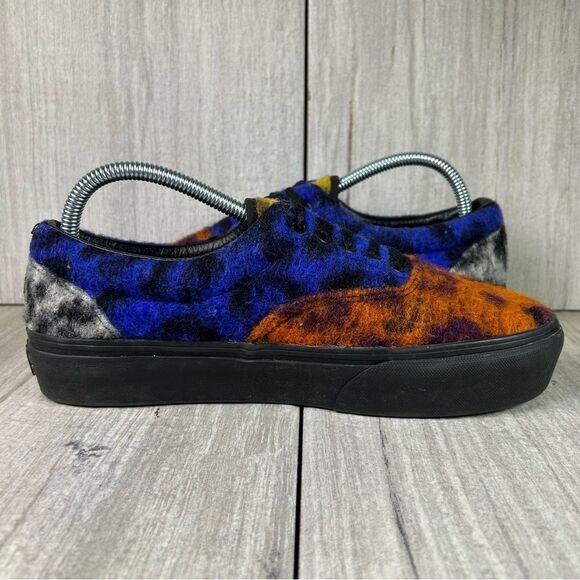 Vans Era Platform Mix Leopard Chunky Sneaker Shoes Blue Orange Womens Size 9.5 - Picture 4 of 10